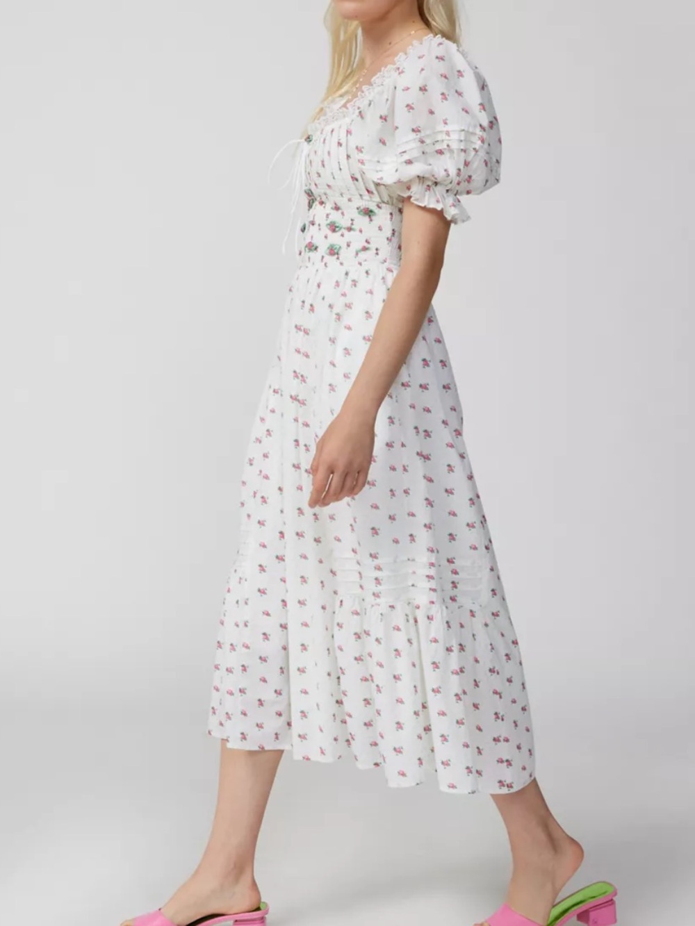 NWOT For Love & Lemons Guisti Floral Midi Dress size S SAMPLE Piece - Picture 3 of 15